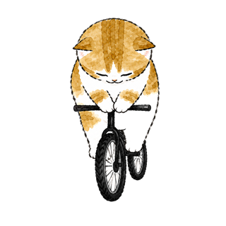 自転車に乗る猫のイラスト